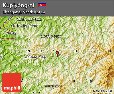 Physical Map of Kup'yŏng-ni