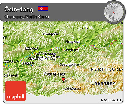 Physical Panoramic Map of Ŏsin-dong