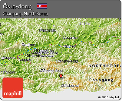 Physical Panoramic Map of Ŏsin-dong