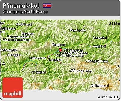 Physical Panoramic Map of P'inamuk-kol