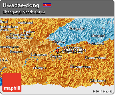 Political Panoramic Map of Hwadae-dong