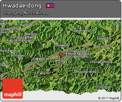 Satellite Panoramic Map of Hwadae-dong
