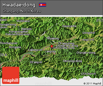 Satellite Panoramic Map of Hwadae-dong