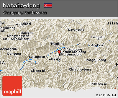 Shaded Relief Panoramic Map of Nahaha-dong
