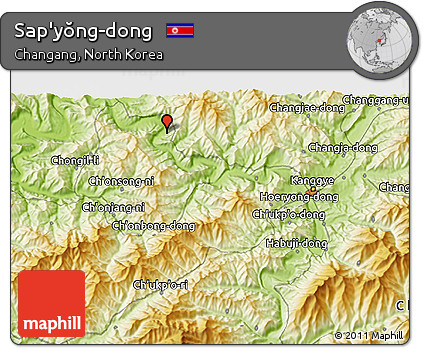 Physical 3D Map of Sap'yŏng-dong