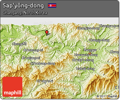 Physical 3D Map of Sap'yŏng-dong