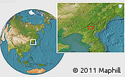 Satellite Location Map of Kanggye