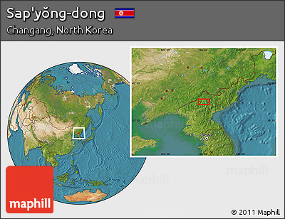 Satellite Location Map of Sap'yŏng-dong