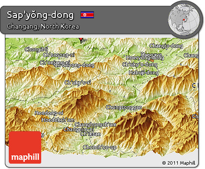 Physical Panoramic Map of Sap'yŏng-dong