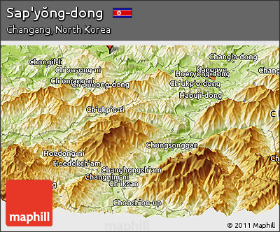 Physical Panoramic Map of Sap'yŏng-dong