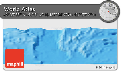 Physical Panoramic Map of the Area around 40° 50' 23" N, 127° 25' 30" W