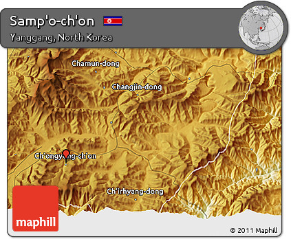 Physical 3D Map of Samp'o-ch'on