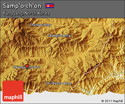 Physical 3D Map of Samp'o-ch'on