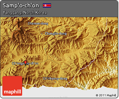 Physical 3D Map of Samp'o-ch'on