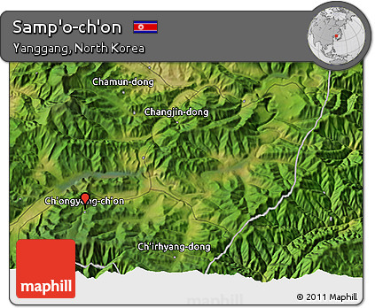 Satellite 3D Map of Samp'o-ch'on