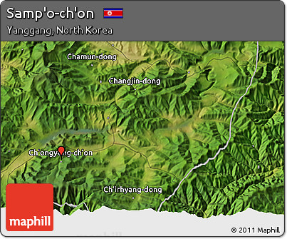Satellite 3D Map of Samp'o-ch'on