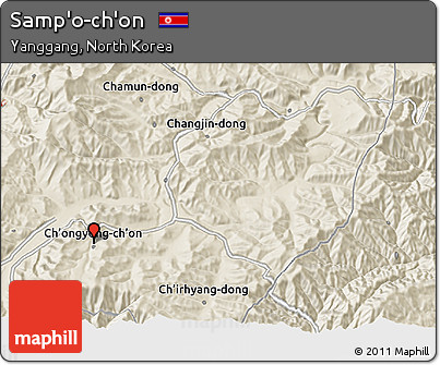 Shaded Relief 3D Map of Samp'o-ch'on