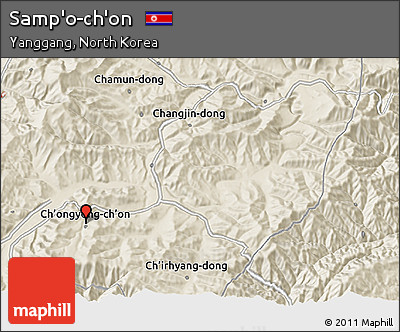 Shaded Relief 3D Map of Samp'o-ch'on