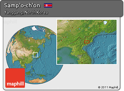 Satellite Location Map of Samp'o-ch'on