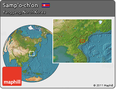 Satellite Location Map of Samp'o-ch'on