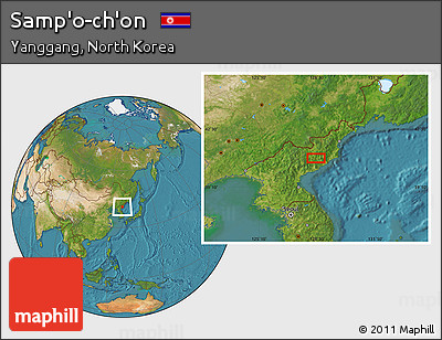 Satellite Location Map of Samp'o-ch'on