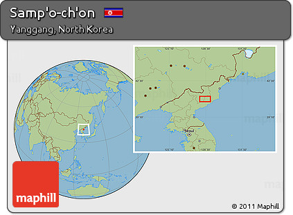 Savanna Style Location Map of Samp'o-ch'on