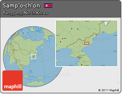 Savanna Style Location Map of Samp'o-ch'on