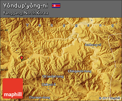 Physical Map of Yŏndup'yŏng-ni