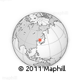 Outline Map of the Area around 40° 50' 23" N, 128° 25' 30" E, rectangular outline