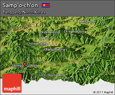 Satellite Panoramic Map of Samp'o-ch'on