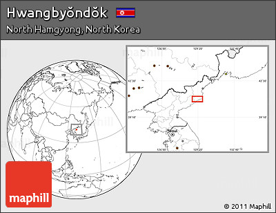 Blank Location Map of Hwangbyŏndŏk