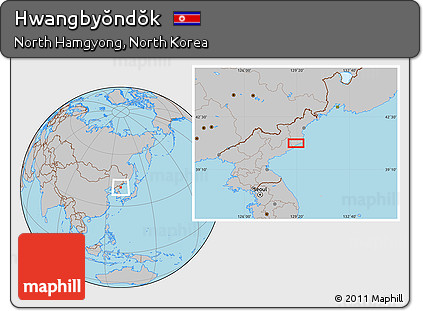 Gray Location Map of Hwangbyŏndŏk