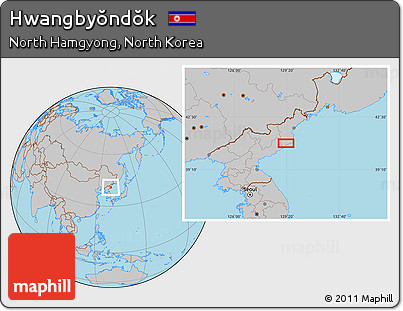 Gray Location Map of Hwangbyŏndŏk