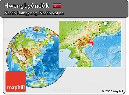 Physical Location Map of Hwangbyŏndŏk