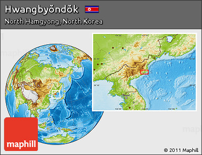 Physical Location Map of Hwangbyŏndŏk