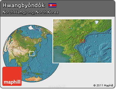 Satellite Location Map of Hwangbyŏndŏk
