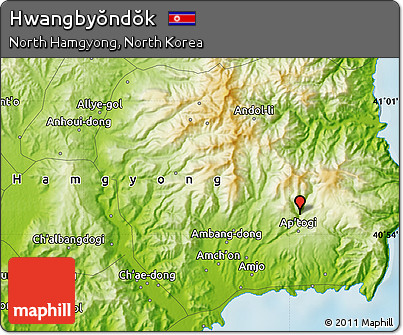 Physical Map of Hwangbyŏndŏk