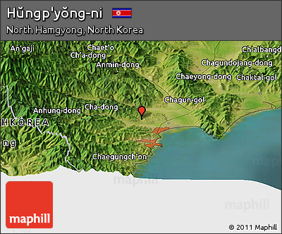 Satellite Panoramic Map of Hŭngp'yŏng-ni
