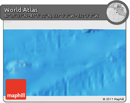 Physical 3D Map of the Area around 40° 50' 23" N, 132° 31' 30" W