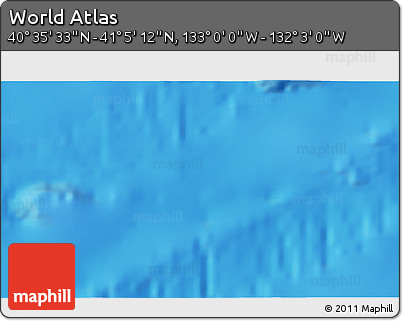 Physical 3D Map of the Area around 40° 50' 23" N, 132° 31' 30" W