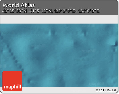 Satellite 3D Map of the Area around 40° 50' 23" N, 133° 31' 30" E
