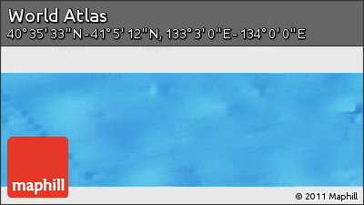 Physical Panoramic Map of the Area around 40° 50' 23" N, 133° 31' 30" E