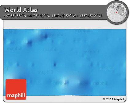 Physical 3D Map of the Area around 40° 50' 23" N, 134° 13' 29" W