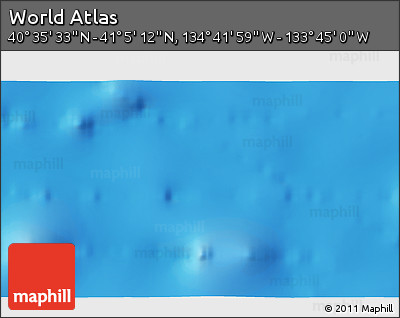 Physical 3D Map of the Area around 40° 50' 23" N, 134° 13' 29" W