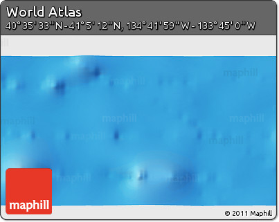 Physical 3D Map of the Area around 40° 50' 23" N, 134° 13' 29" W