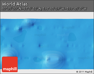 Political 3D Map of the Area around 40° 50' 23" N, 134° 13' 29" W