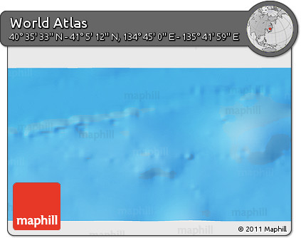 Physical 3D Map of the Area around 40° 50' 23" N, 135° 13' 29" E
