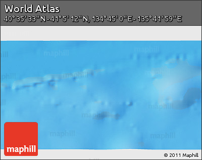 Physical 3D Map of the Area around 40° 50' 23" N, 135° 13' 29" E