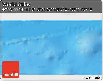 Physical 3D Map of the Area around 40° 50' 23" N, 135° 13' 29" E