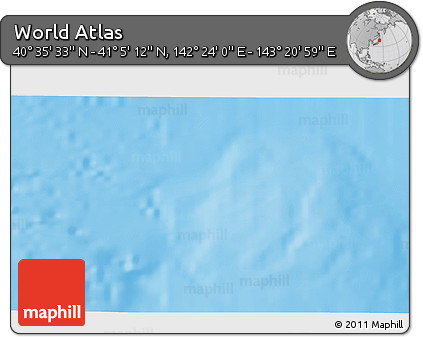Physical 3D Map of the Area around 40° 50' 23" N, 142° 52' 30" E